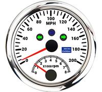 zorfar Tachimetro GPS impermeabile 85MM 120/200 km/h MPH con contagiri 0-8000 giri/min retroilluminazione rossa per misuratore di velocità per auto per barche a motore(200 MPH W)