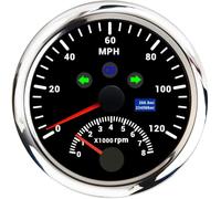 zorfar Tachimetro GPS impermeabile 85MM 120/200 km/h MPH con contagiri 0-8000 giri/min retroilluminazione rossa per misuratore di velocità per auto per barche a motore(120 MPH B)
