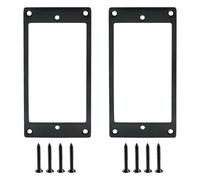 Zorfeter 2PCS Black Metal Iron Flat Humbucker Cover, Pickup Mounting Ring Set for Electric Guitar or Precision Bass Replacement