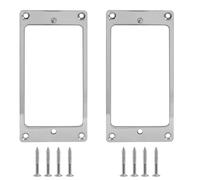 Zorfeter 2PCS Chrome Metal Iron Flat Humbucker Cover, Pickup Mounting Ring Set for Electric Guitar or Precision Bass Replacement