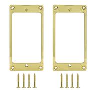 Zorfeter 2PCS Gold Metal Iron Flat Humbucker Cover, Pickup Mounting Ring Set for Electric Guitar or Precision Bass Replacement