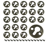 Zorfeter 40 Pcs 1" Metal Round Type Keyhole Hangers Hardware for Photo Picture Frame Hanging with Screws, Antique Bronze
