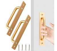 Zorfeter 5.8 Inch Sliding Barn Door Handle, 2 Pcs Gold Sliding Gate Door Pull Handle, Aluminium Alloy Cabinet Door Handle Hardware for Wardrobe Cupboard Closet Garage Shed, with Screws