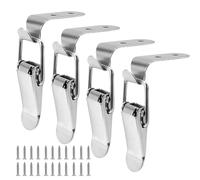 Zorfeter 90 Degree Latch, Spring Loaded Tool Box Latch Toggle Catch Lock Stainless Steel Catch Hasp Lock, Pack of 4, with Screws