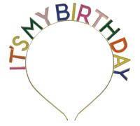 Zorfeter Colorful Birthday Crown, Rainbow It's My Birthday Headband for Girls/Boys