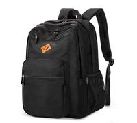 ZORFIN 26L Backpack for School, College, and Travel: Water Resistant Bookbag with 8 Compartments, Black, 18.5 Inch, Modern