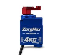 ZorgMax 4KG Servo Compatible with Axial SCX30 RC Rook Clawler,Bule | With 28T Spline,High Torque,CNC Processing,Bule Alumilum Case with Red Horn