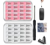 ZORIC Tire Plug Kit for Car, SUV & Truck - Durable Tire Repair Screw Kit with Screwdriver, Permanent On The Road Emergency Flat Tire Puncture Repair, Easy DIY Use, No Need to Take Off Tire (40 PCS)