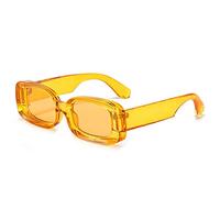 ZORILO High Protection Anti-Glare Men Women Sunglasses，Trendy Aesthetic Rectangle Sunglasses for Women Men 90s Retro Thick Frames Cool Funky Sun Glasses-C8-Red Red (Color : C2yellow Yellow)