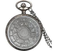 ZORILO Vintage Pocket Watch，Twelve Constellations Commemorative Coin Quartz Pocket Watch Gifts for Men and Women Vintage Exquisite Necklace Watch Vintage (Color : D, Size : 1) (Color : E)