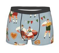 ZORIN Boxer Briefs For Men Underwear Funny Characters In Bavarian Stretch Shorts Underpants Black