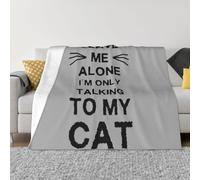 ZORIN Flannel Fleece Throw Blanket 50"X40" 3d Printed Leave Me Alone I'M Only Talking To My Cat Ultra-Soft Blankets For Rooms Travel,Campingbedroom