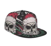 ZORIN Flat Bill Baseball Cap 3D Bad Santa Claus Flat Brim Adjustable Snapback Caps Sport Dad Hat Trucker Hats for Men Women Black