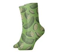 ZORIN Funny Novelty Mens Womens Crew Sock 30cm Salted Cucumbers Green Fruits 3d Print Athletic Sport Tube Socks Stockings For Running Fitness Daily Use