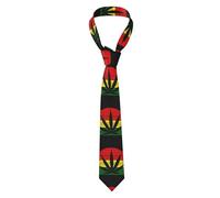 ZORIN Men Necktie Neck Tie 3d Rasta Leaf Red Yellow Green Men'S Business Suit Tie Formal 8cm Neckwear Costume Accessory For School Working Party Favor Wedding