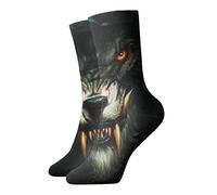 ZORIN Mens Womens Funny Crew Sock 30cm Werewolf Night Howling WolfAthletic Tube Socks Stockings For Running Fitness Daily Use