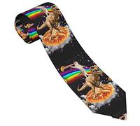ZORIN Neckties For Men Funny Cat Riding Dinosaur Print Casual Formal Elegant Mens Tie 3.15"/8cm For Weddings Party Birthday Banquet Graduation