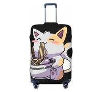 ZORIN Travel Luggage Cover Trolley Case Kawaii Anime Cat Eating Ramen Protective Washable Suitcase Covers Fits 25"-28" Inch Luggages