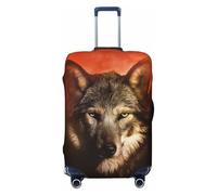 ZORIN Travel Luggage Cover Trolley Case Red Moon Wolf Protective Washable Suitcase Covers Fits 23"-32" Inch Luggages