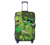 ZORIN Travel Luggage Cover Trolley Case Shamrock Clover Riding T Rex Dinosaur Protective Washable Suitcase Covers Fits 23"-32" Inch Luggages