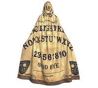 ZORIN Unisex Adult Hooded Cloak Halloween Role Play Cape 3d Spirit Ouija Board Christmas Party Costume For Devil Witch Vampire Fancy Cosplay 59"