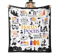 Zorket Halloween Witch Fleece Throw Blanket, White, 50" x 60"
