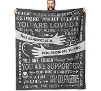 ZORKET Healing Hug Blanket 60"x50", Inspirational Gifts for Men, Comfort Items Chemo Patients, After Surgery Recovery Gifts, Cancer Get Well Gifts for Men, Grey
