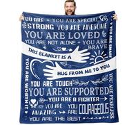 ZORKET Healing Hug Blanket 60"x50", Inspirational Gifts for Men, Comfort Items Chemo Patients, After Surgery Recovery Gifts, Cancer Get Well Gifts for Men