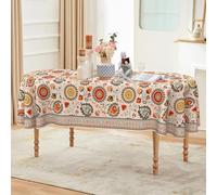 ZORKET Oval Tablecloth 52x70 Inch, Vintage Boho Floral Flower Oval Table Cloth, Washable Wrinkle Free Oval Table Cover for Kitchen Dinning Party