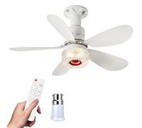 Zorkkra 52cm E27/B22 Ceilings Fans with Light & Remote Control, 3 Colors Dimmable, Bluetooth 5.1 Speaker, RGB Multi-Modes Light, with 5 Blade, 3 Speeds, 1/2hr Timing (B22-White)