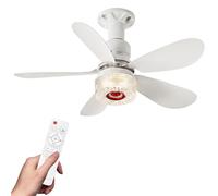 Zorkkra 52cm E27/B22 Ceilings Fans with Light & Remote Control, 3 Colors Dimmable, Bluetooth 5.1 Speaker, RGB Multi-Modes Light, with 5 Blade, 3 Speeds, 1/2hr Timing (E27-White)