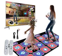 Zorkkra Double Dance Mat for TV & Computer, Multi-Function Electronic Musical Dance Pad with 100 Songs & 65 Games - Anti-Slip PVC Fitness Yoga Dance Mat for Kids Adults (A)