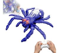 Zorkkra Rechargeable Wall Climbing Lizard Toy, Remote Control Gecko with 360° Rotation, Remote Control Toys, Wall Crawler Gecko with LED Eyes, Dual Mode Crawler Toy for Kids Boys (Spider)