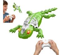 Zorkkra Rechargeable Wall Climbing Lizard Toy, Remote Control Gecko with 360° Rotation, Remote Control Toys, Wall Crawler Gecko with LED Eyes, Dual Mode Crawler Toy for Kids Boys (Green)