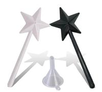 Zorkrin Fairy Wand Salt and Pepper Shakers,Wand Salt Shaker,Magic Wand Salt and Pepper Shakers,Star Salt and Pepper Shakers (Black+White)