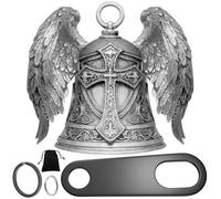 Zorleniva Motorcycle Bell Guardian Angel 3D Biker Gremlin Gift with Motorcycle Bell Hook, 2 Keychains, Velvet Bag, Medium, Metal