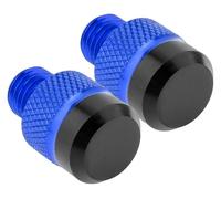 Zorlun 1pair M10 X 1.25 Clockwise CNC Mirror Hole Plug 10mm Rearview Screws Compatible with Motorcycle Scooters Electric Bicycles Tricycles(Blue)