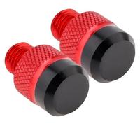 Zorlun 1pair M10 X 1.25 Clockwise CNC Mirror Hole Plug 10mm Rearview Screws Compatible with Motorcycle Scooters Electric Bicycles Tricycles(Red)