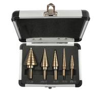 Zorlun 5pcs Step Drill Bit Set High-Speed Steel Cobalt Multiple Hole 50 Sizes Ti Conical Carbide Perforator Cutter Tool(Style A 1 Set)