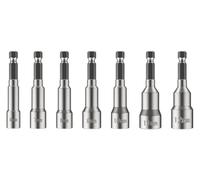Zorlun 65mm Length Electric Power Impact Wrench 1/4" Hex Shank Metric Socket Bit 7/9/14PCS Set 6-19mm Magnetic(65mm-7pcs)