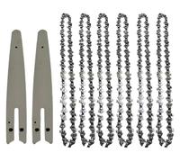 Zorlun 8 Inch 1/4" LP Electric 45 Knots 22 Knives Chainsaw Chains Logging Saw Blade Pruning Chain Accessories Wood Cutting(8-inch Set7)