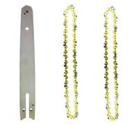 Zorlun 8 Inch Chainsaw Guide Bar and Chain Set 45 Drive Link Electric 1/4''P for Brushless Wood Cutter Spare(8-inch Set2)