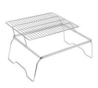 ZORMY 17" Large Folding Campfire Grill, 304 Stainless Steel Firepit Grill Grate, Heavy Duty Portable Camping Grill with Carrying Bag, Gas BBQ Grill Grate for Backpacking, Hiking, Picnics (Double)