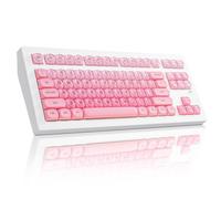ZORNHER CG870 Foundation Mechanical Keyboard,80% Pink Creamy Keyboard Wireless,Cute Jelly MOA Profile Keycaps,Creamy Sounding Linear Switches,Hot-Swappable,RGB Backlit