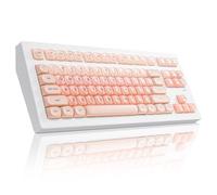ZORNHER CG870 Foundation Mechanical Keyboard,80% Pink Creamy Keyboard Wireless,Gaming Keyboard Cute,Jelly MOA Profile Round Keycaps,Creamy Sounding Linear Switches,PC Gaming