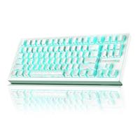 ZORNHER ZH870 Wireless Gaming Mechanical Keyboard,80% White Gaming Keyboard with White Spider Web IMD PC Keycaps,Creamy Sounding Linear Switches,Hot-Swappable,RGB Backlit