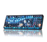 ZORNHER ZH980 Mechanical Keyboard,95% Blue Creamy Keyboard with Number Pad,Van Gogh's Starry Night Dye Sublimation PBT Keycaps,Creamy Sounding Linear Switches,Hot-Swappable,RGB Backlit