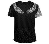 ZORQ Men Viking Cool T-Shirts Celtic Dragon/Odin/Raven Tattoo Quick Dry Short Sleeve, 3D Printed Workout Shirt, Norse Celtic Pagan Retro Streetwear Top,Dragon,L