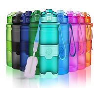 ZORRI Water Bottles, BPA Free Leakproof 24oz 700ml Reusable Eco Friendly Tritan Bottle for Kids & Adults| for Gym, Yoga, Sports & Outdoor| With Fruit Infuser, Brush| 1-Click Flip Top Lid