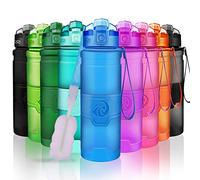 ZORRI Water Bottles, BPA Free Leakproof 24oz 700ml Reusable Eco Friendly Tritan Bottle for Kids & Adults| for Gym, Yoga, Sports & Outdoor| With Fruit Infuser, Brush| 1-Click Flip Top Lid